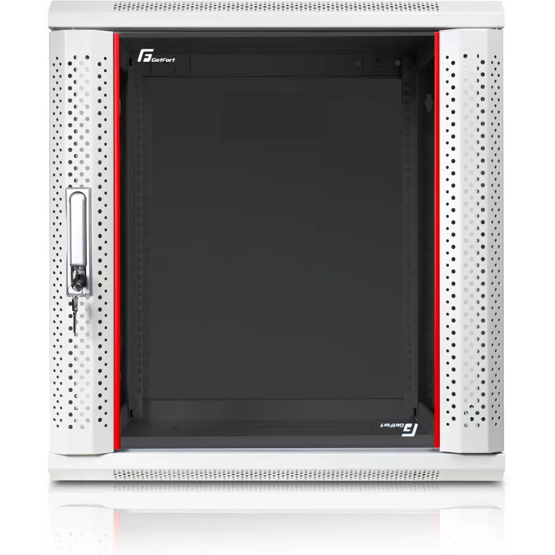 GETFORT 19 inch Wandmontage-Rack-Schrank 12U 600x600mm Grau (RAL 7035) - WGF12-66EH-WGG