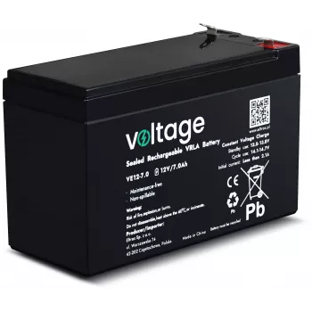VOLTAGE AGM Batterie 12V 7Ah VE12-7.0 (6-9 Jahre Lebensdauer)