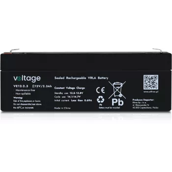 VOLTAGE AGM Batterie 12V 2,3Ah VE12-2.3 (6-9 Jahre Lebensdauer)