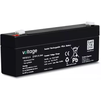 VOLTAGE AGM Batterie 12V 2,3Ah VE12-2.3 (6-9 Jahre Lebensdauer)