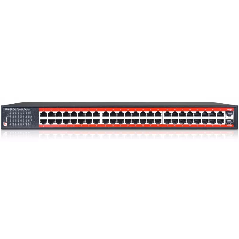 GETFORT GF-148-48G-2S 48-Port Gigabit Unmanaged Switch mit 2 SFP-Steckplätzen