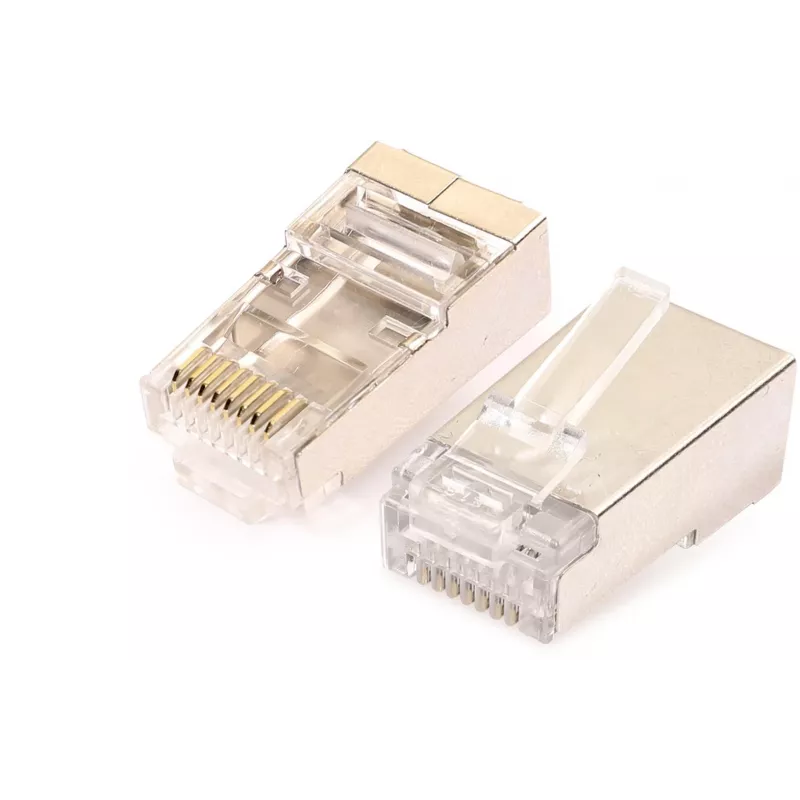 GETFORT RJ45 Cat.6 geschirmter Stecker 8P8C mit Drahtführung (100 Stück)