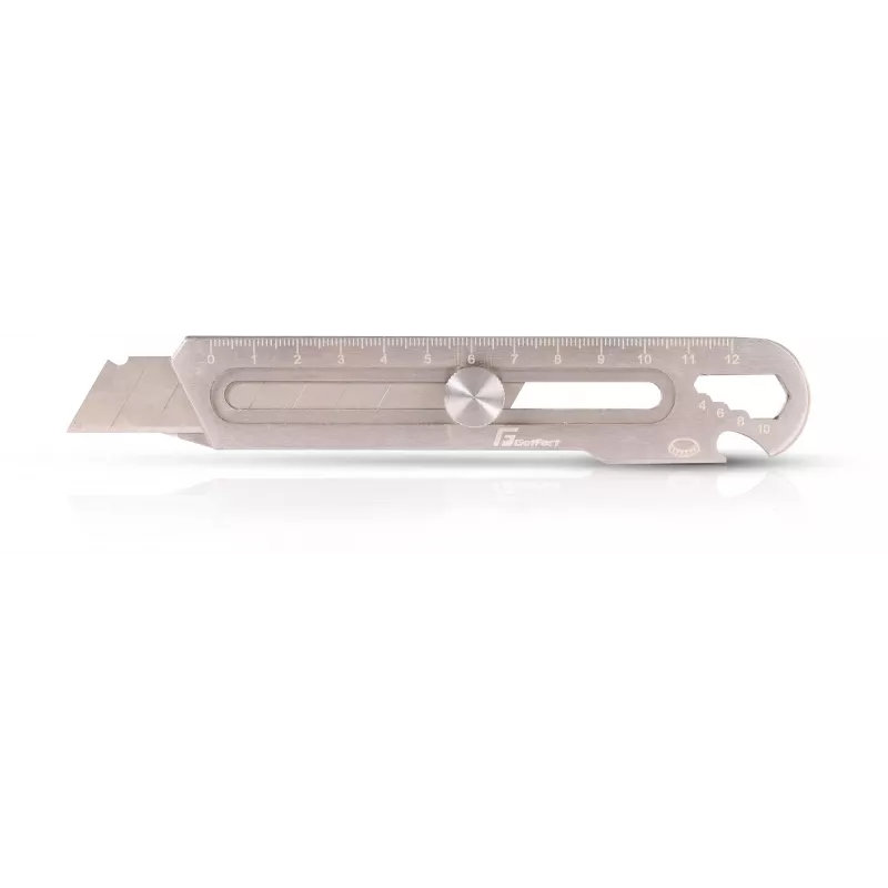 Getfort 6-in-1 Falt-Universalmesser mit Schnellwechselklinge, SK5-Stahl, Aluminiumgriff, Schwarz/Silber