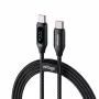 USB-C auf USB-C Kabel Voltage PowerDisplay 100W PD 1m Schwarz