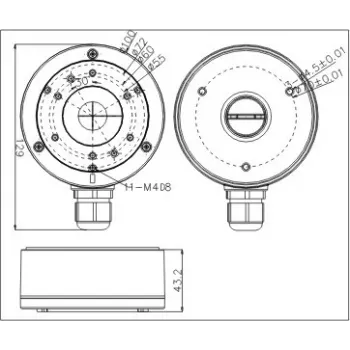 MITON MT-P1280-B Elektrogehäuse, Grau, ABS, IP65, 120x80x70mm