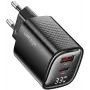 Voltage GaN Charger Mini 33W PD 3.0 QC 3.0 USB-A USB-C Digital Display Schwarz