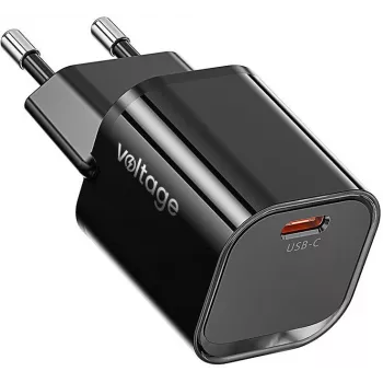 Voltage GaN Charger Mini 20W PD 3.0 QC 3.0 USB-C Schwarz