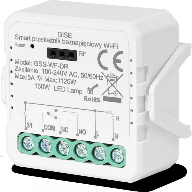 GISE Smart Single Potential-Free Relay Module WiFi Tuya GSS-WF-DR