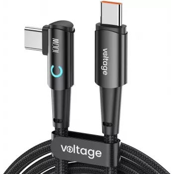Voltage PowerAngle USB-C auf USB-C Kabel 100W PD 2m Schwarz