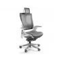 UNIQUE Wau 2 NW41 Ergonomischer Bürostuhl, Kohlefarben/Weißes Netz