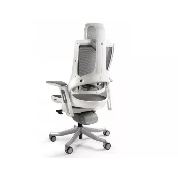 UNIQUE Wau 2 NW41 Ergonomischer Bürostuhl, Kohlefarben/Weißes Netz