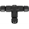ORNO OR-AE-13602 T-Verbinder IP68, 3x4mm², 450V/25A, Schwarz