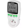 VIRONE EM-4 Einphasen-Energiezähler mit LCD-Display, 16A, 3680W, Schuko-Stecker