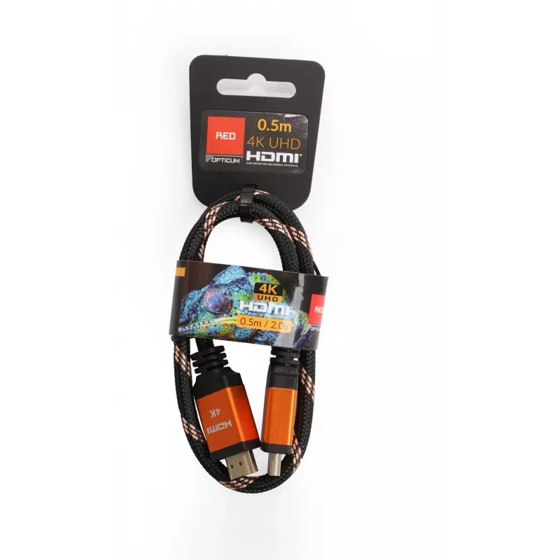 HDMI-HDMI Kabel Opticum RED 4K UHD - 0,5 m (v2.0)