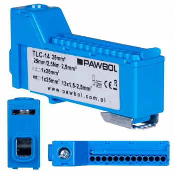 PAWBOL LZB E.4136N Schraubenlose Reihenklemme Blau 12-polig 450V 24A
