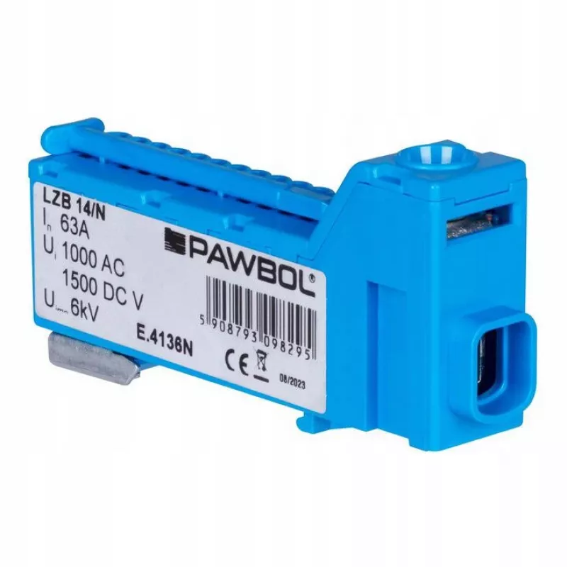 PAWBOL LZB E.4136N Schraubenlose Reihenklemme Blau 12-polig 450V 24A