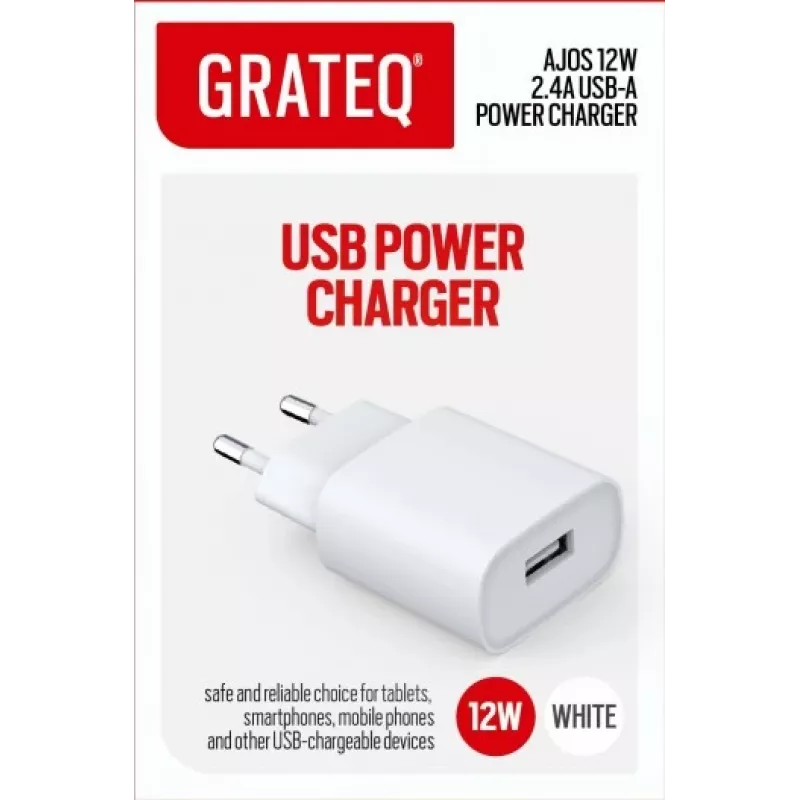 GRATEQ AJOS Charger USB-A 12W White