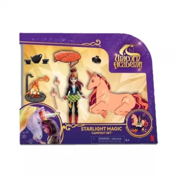 SPINMASTER Unicorn Academy - Cinders Campfire Set (mit Valentina, Cinder und Zubehör)