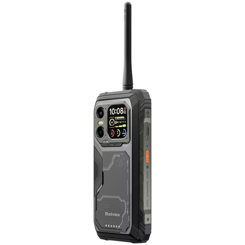 Blackview XPLORE 1 Walkie-Talkie 22 km 5G Robustes Telefon 6,78 Zoll FHD 2460x1080 120Hz + 2,01 Zoll 296x240 12+256 GB MTK Dimensity 7050 Octa-Core 2,4 GHz Kamera 50+64+20 MP Nachtsicht 20000 mAh NFC Gorilla Glass 5 Android 15 MIL-STD Schwarz