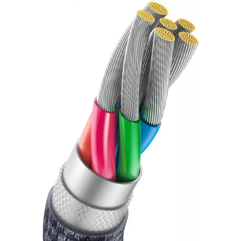 Baseus Crystal Shine USB-A auf USB-C Kabel 1,2m 100W 6A QC 3.0 Geflochtenes Nylon Schwarz