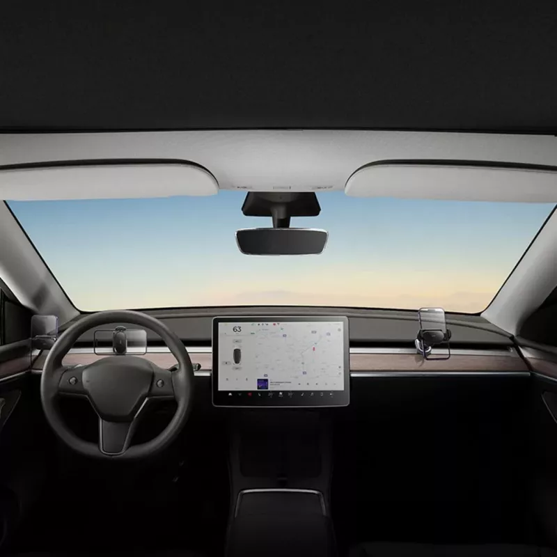 Baseus T-Space Elektrischer Auto-Halter mit Solarpanel für Tesla Model 3/Y - Schwarz