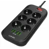 LDNIO SE6403 Steckdosenleiste 6 Steckdosen + 4 USB-Ladeanschlüsse, 2m Kabel, 2500W, Weiß