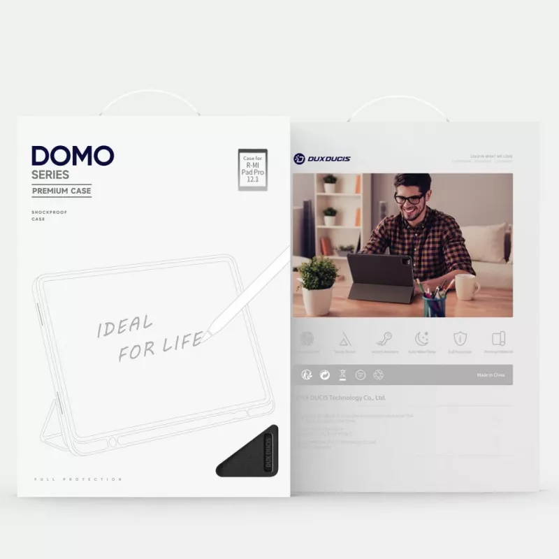 Dux Ducis Domo Case mit Flip und Smart Sleep für Xiaomi Redmi Pad Pro (4G/5G)/Poco Pad 12.1 - Schwarz