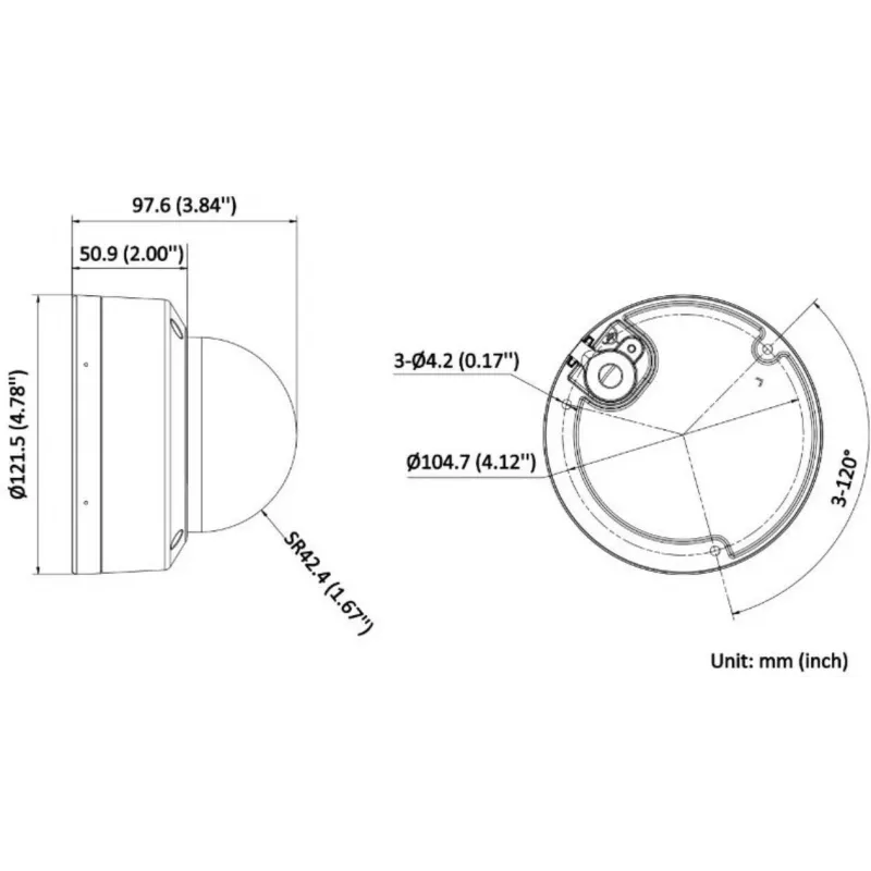Hikvision DS-2CD2143G2-LI(2.8mm) PL 4MP AcuSense Dome IP-Kamera mit 2,8-mm-Objektiv, Weißlicht und IR