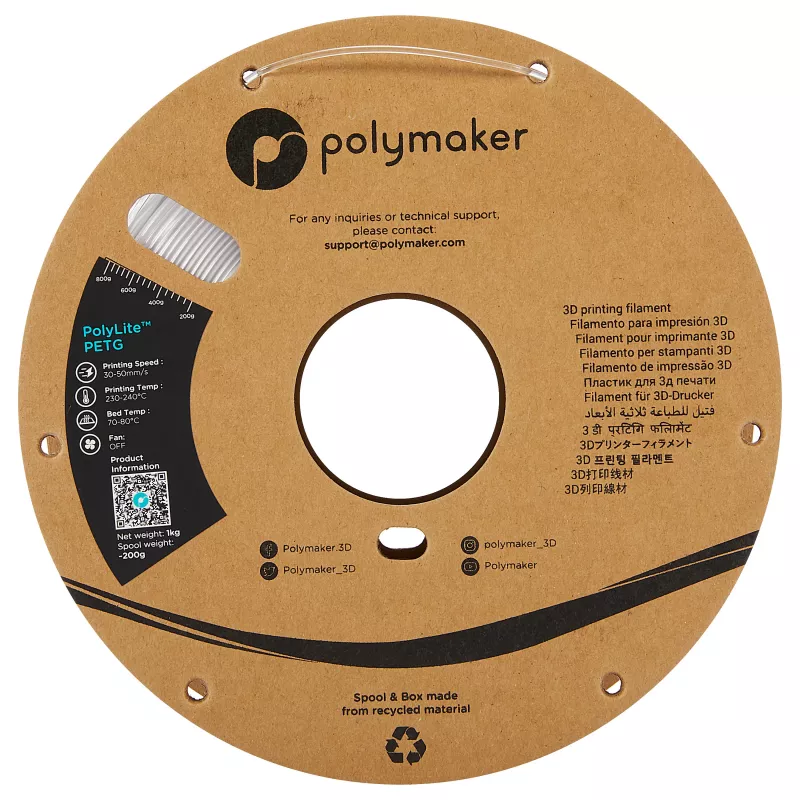 POLMASK PETG 1,75mm Transparent 1kg 3D-Drucker-Filament