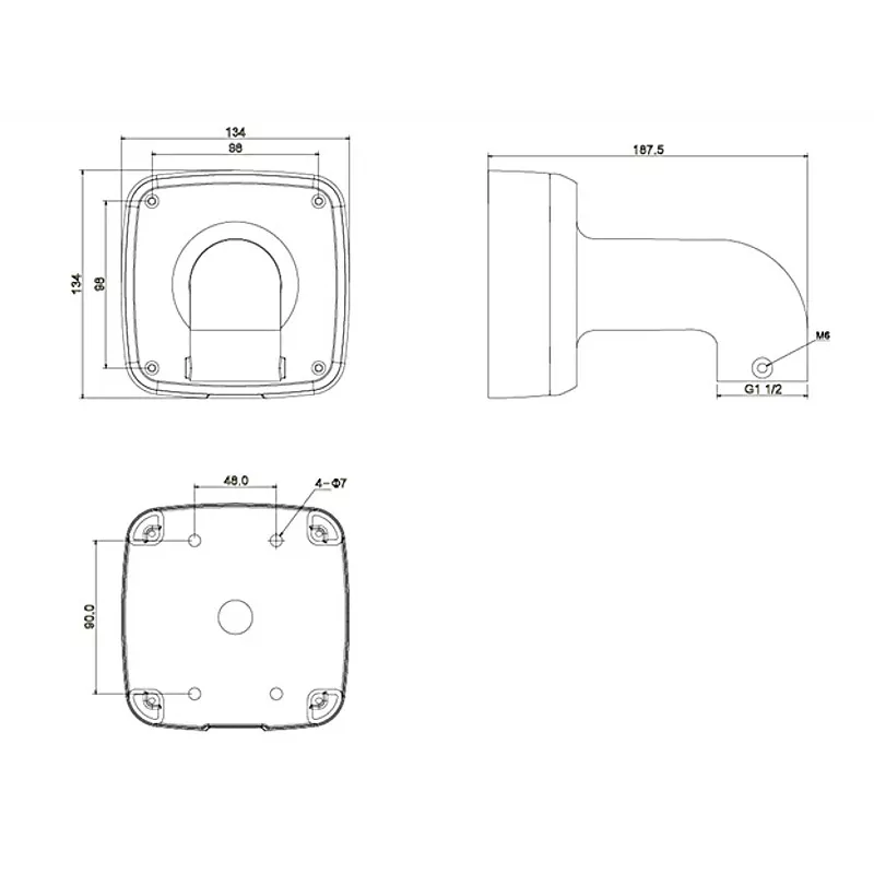 DAHUA PFB302S-V2 Wandhalterung für PTZ-Dome-Kameras, Weiß, Aluminiumlegierung