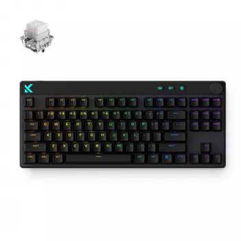 MCHOSE HW-Mix87-9 Tenkeyless Tri-Mode Mechanische Gaming-Tastatur, Hot-Swappable, RGB, 4000mAh, Schwarz