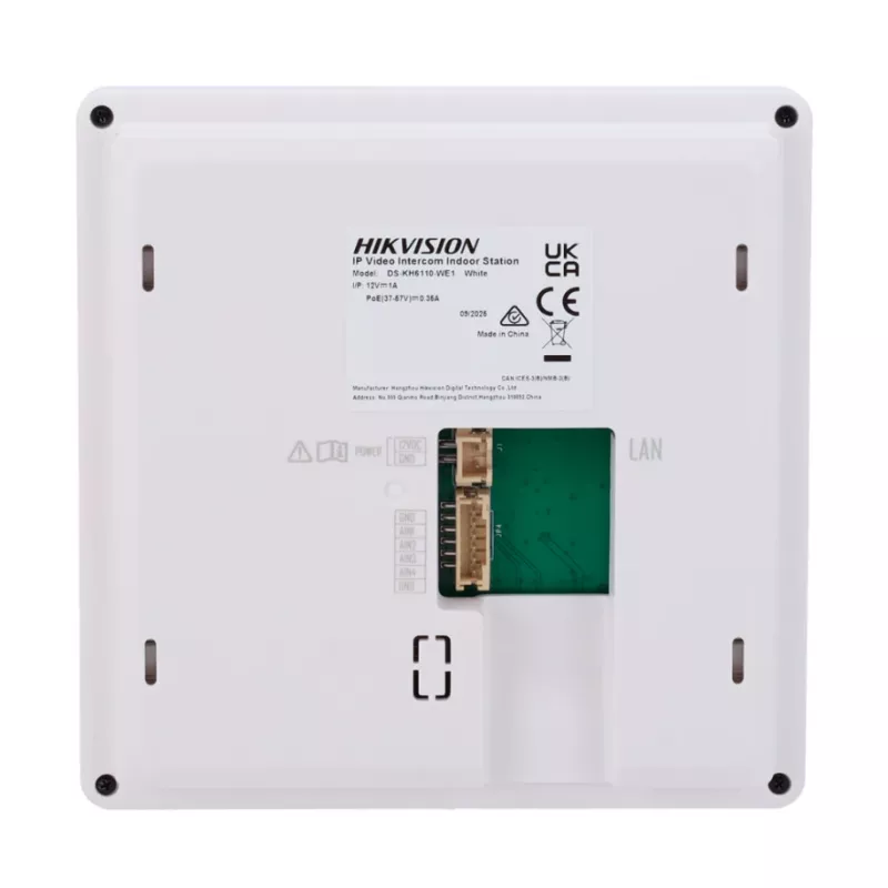 Hikvision DS-KH6110-WE1 4.3 Zoll Innenstation, 480x272, PoE, WiFi, 4 programmierbare Tasten, Touchscreen, Weiß