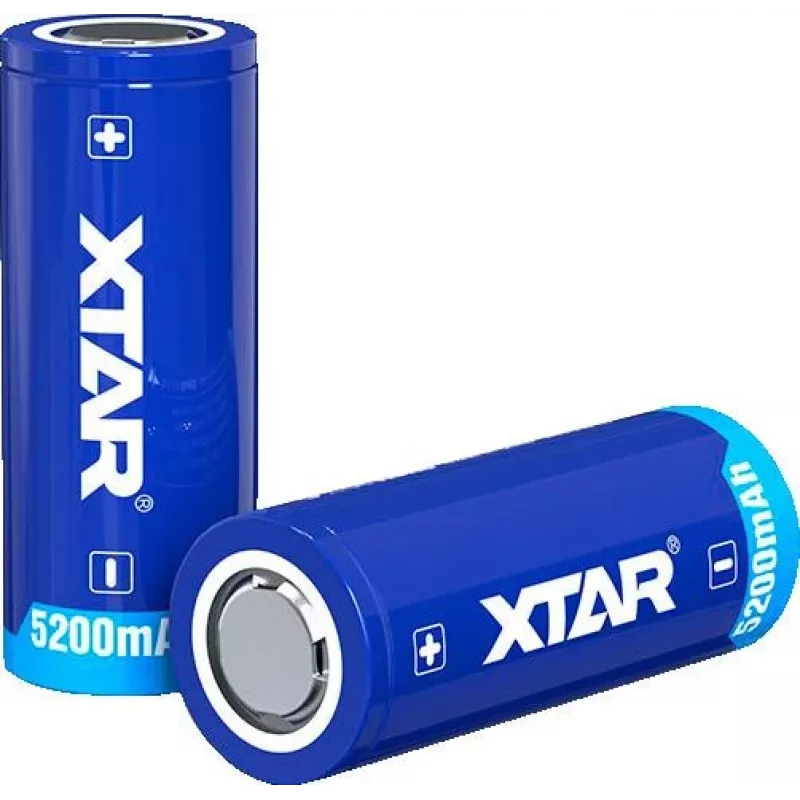 XTAR 26650 3,7 V 5200 mAh geschützter Li-Ion-Akku (Button Top)