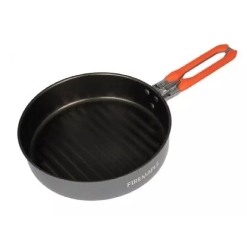 FIREMAPLE Camping-Kochgeschirr-Set 8-teilig mit Wärmetauscher, harteloxiertem Aluminium, klappbaren Griffen, Netztragetasche