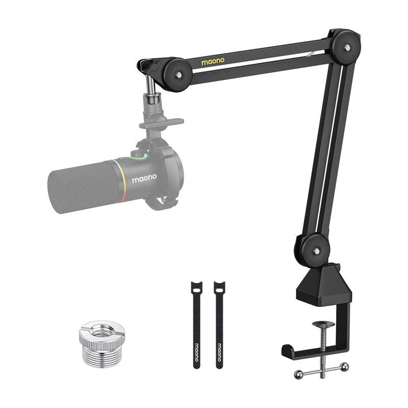 MAONO BA37 Mikrofon-Galgenarm - Schwarz, Tischklemme, 360° Drehung, 1,5 kg Tragfähigkeit