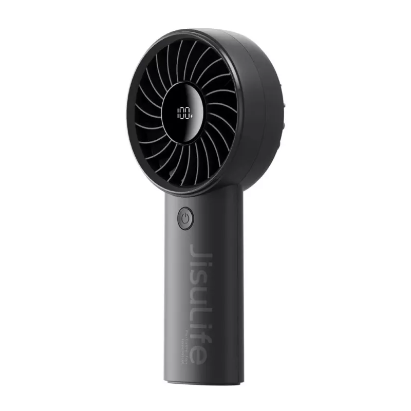 JISULIFE Handheld Fan 4 Schwarz - Tragbarer USB-wiederaufladbarer Mini-Ventilator mit 3 Geschwindigkeiten, klappbarem Design
