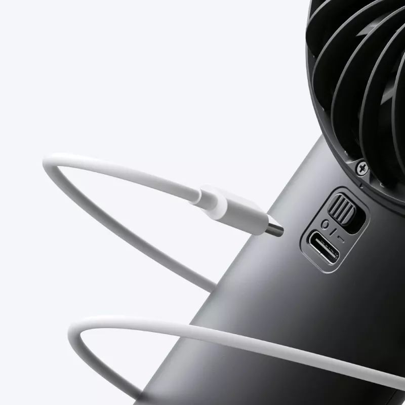 JISULIFE Handheld Fan 4 Schwarz - Tragbarer USB-wiederaufladbarer Mini-Ventilator mit 3 Geschwindigkeiten, klappbarem Design