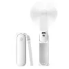 JISULIFE Handheld Fan 8 Weiß Tragbarer USB-Ventilator mit Powerbank 2000mAh und Taschenlampe