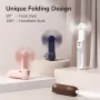 JISULIFE Handheld Fan 8 Weiß Tragbarer USB-Ventilator mit Powerbank 2000mAh und Taschenlampe