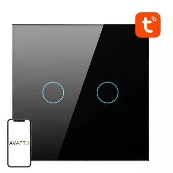 AVATTO TS02-EU-B2 Smart Light Switch WiFi 2-Gang Black