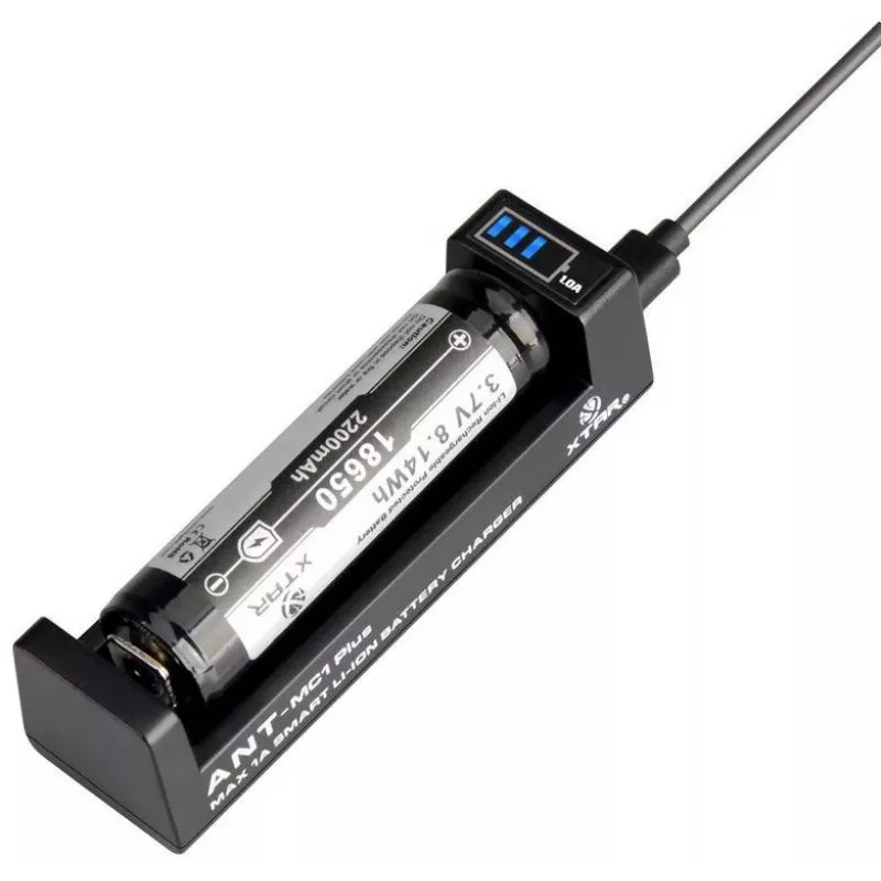 XTAR ANT MC1+ Micro USB Li-Ion Akkuladegerät für 18650
