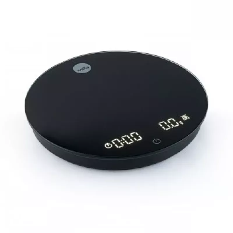 WILFA UNIFORM COFFEE SCALE - Digitale Kaffeewaage mit Timer, Bluetooth, 2000g Kapazität, 0,1g Genauigkeit, Schwarz