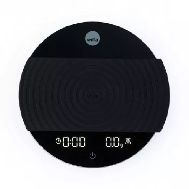 WILFA UNIFORM COFFEE SCALE - Digitale Kaffeewaage mit Timer, Bluetooth, 2000g Kapazität, 0,1g Genauigkeit, Schwarz