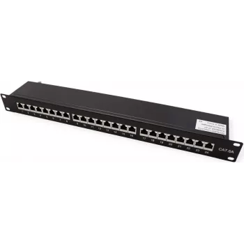 VALUE 19-Zoll Patchpanel Cat6A/Class EA 24 Ports geschirmt Schwarz