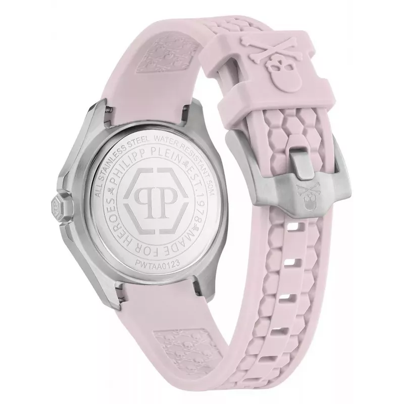 Philipp Plein Damenuhr PWTAA0123 38mm Quarzuhr mit schwarzem Silikonarmband