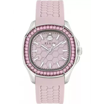 Philipp Plein Damenuhr PWTAA0123 38mm Quarzuhr mit schwarzem Silikonarmband