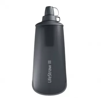 PEAK PERFORMANCE Peak Squeeze Filter Bottle 1L Dark Grey LIFESTRAW