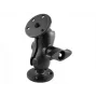 RAM MOUNTS Kurzer Doppelgelenkarm mit 2x D-Größe 2,25 inch Kugel-Rundplattenbasis 3,68 inch