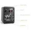 Kanto Audio YU2MB-CG 3-Driver Aktivlautsprecher mit USB-DAC und 3,5-mm-AUX - Matt Schwarz (inkl. Netzkabel Typ C & G)