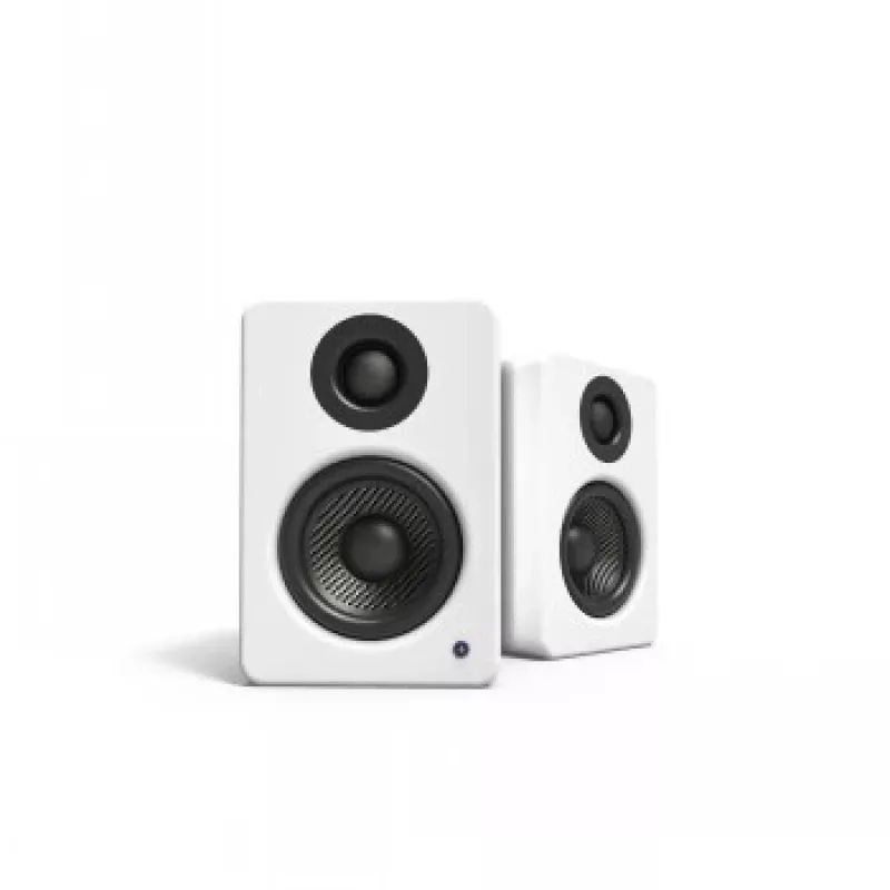 KANTO AUDIO YU2MW-CG Aktiv-Bookshelf-Lautsprecher mit USB-DAC und 3,5-mm-AUX - Mattweiß (inkl. Netzkabel Typ C & G)
